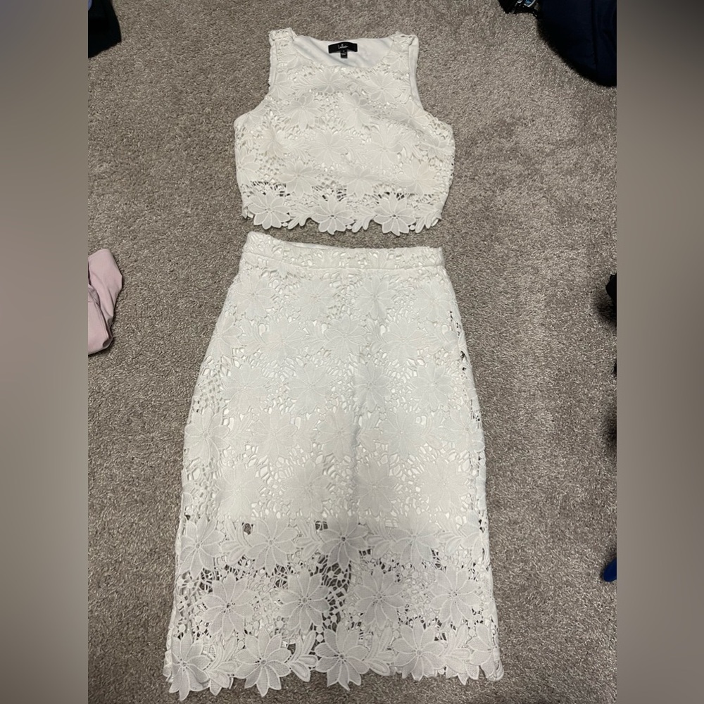 Lulu white lace 2 piece set